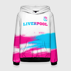 Женская толстовка Liverpool neon gradient style: символ сверху