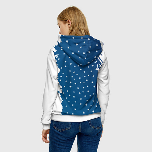 Женская толстовка Кролик и гирлянда - 2023 / 3D-Белый – фото 4