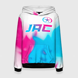 Женская толстовка JAC neon gradient style: символ сверху