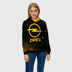 Толстовка-худи женская Opel - gold gradient, цвет: 3D-черный — фото 2