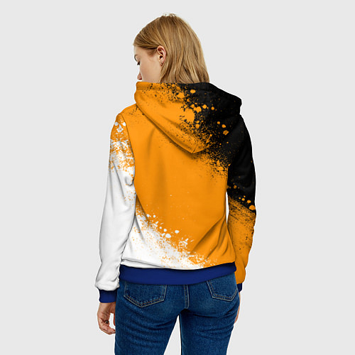 Женская толстовка Имперский флаг - триколор / 3D-Синий – фото 4