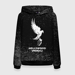 Женская толстовка Hollywood Undead с потертостями на темном фоне