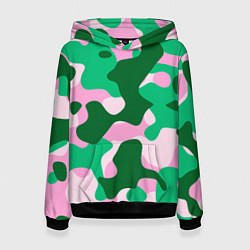 Женская толстовка Абстрактные зелёно-розовые пятна