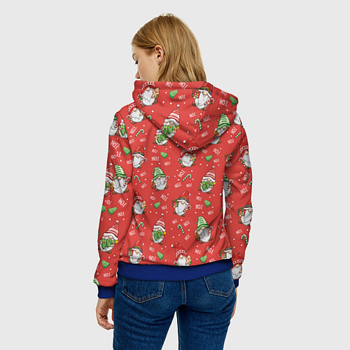 Женская толстовка Новогодний гном с пряником / 3D-Синий – фото 4