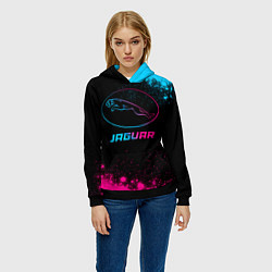 Толстовка-худи женская Jaguar - neon gradient, цвет: 3D-черный — фото 2