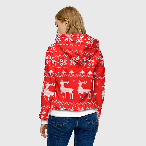 Женская толстовка Новогодняя Пауэр: Человек-бензопила / 3D-Белый – фото 4