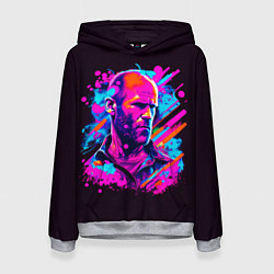 Толстовка-худи женская Jason Statham - pop art, цвет: 3D-меланж