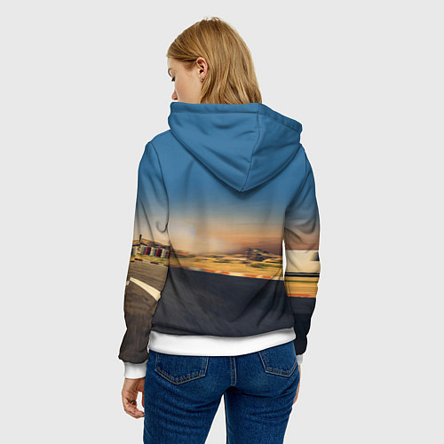 Женская толстовка Lamborghini Huracan STO - car racing / 3D-Белый – фото 4