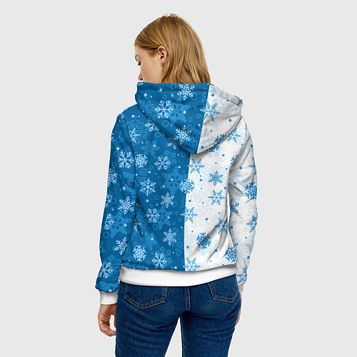 Женская толстовка Красивые снежинки / 3D-Белый – фото 4