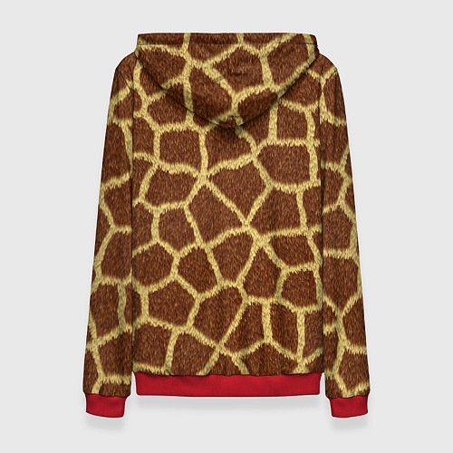 Женская толстовка Текстура жирафа / 3D-Красный – фото 2