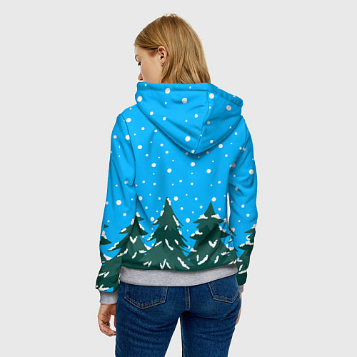 Женская толстовка Merry christmas - Ёлочки / 3D-Меланж – фото 4