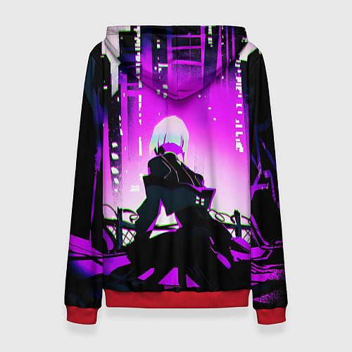 Женская толстовка Люси нетраннер - фиолетовый / 3D-Красный – фото 2