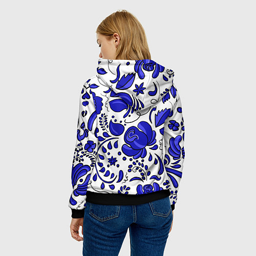 Женская толстовка Гжель / 3D-Черный – фото 4