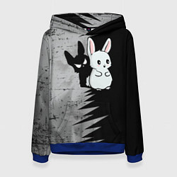 Толстовка-худи женская Теневой зайка, цвет: 3D-синий