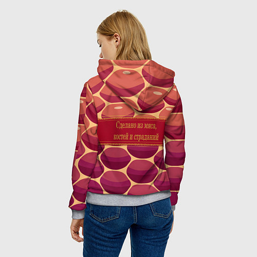 Женская толстовка Деловая колбасень / 3D-Меланж – фото 4