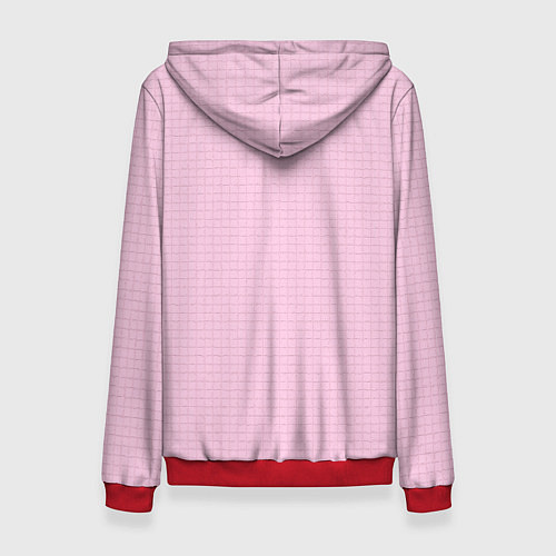 Женская толстовка Барби - логотип на клетчатом фоне / 3D-Красный – фото 2