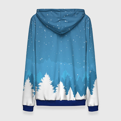 Женская толстовка Новогодняя сказка дед мороз / 3D-Синий – фото 2
