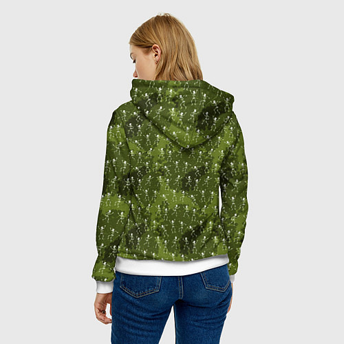 Женская толстовка Милитари скелеты мини / 3D-Белый – фото 4