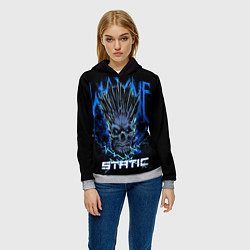 Толстовка-худи женская X Static - Wayne Static skull, цвет: 3D-меланж — фото 2