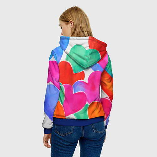 Женская толстовка Сердечный день / 3D-Синий – фото 4