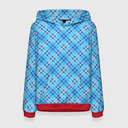 Женская толстовка Голубой узор в косую клетку