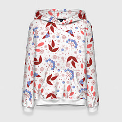 Женская толстовка Новогодние ягоды и снежинки