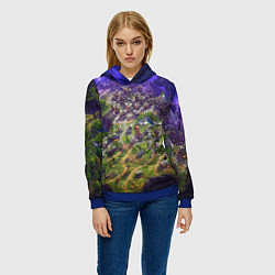 Толстовка-худи женская Фортнайт карта, цвет: 3D-синий — фото 2