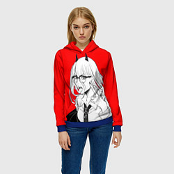 Толстовка-худи женская Бизнес-леди Пауэр: Человек-бензопила, цвет: 3D-синий — фото 2