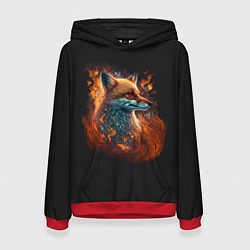 Толстовка-худи женская Огненная лиса, цвет: 3D-красный