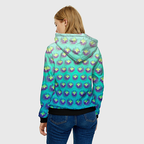 Женская толстовка Неоновые крестики / 3D-Черный – фото 4