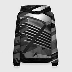 Женская толстовка Жёсткий абстрактный серый и тёмно-серый металл