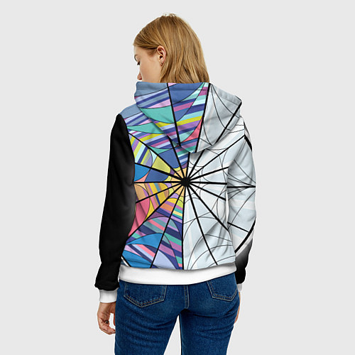 Женская толстовка Уэнсдэй играет на виолончели на фоне окна / 3D-Белый – фото 4