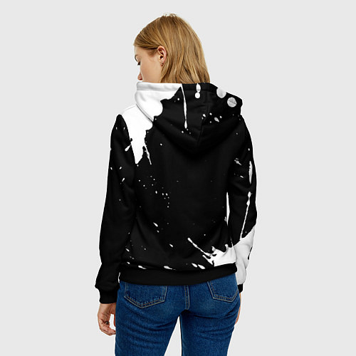 Женская толстовка Девушка сумоист - определение на темном фоне / 3D-Черный – фото 4