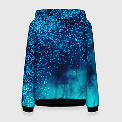 Женская толстовка Градиент голубой и синий текстурный с блестками