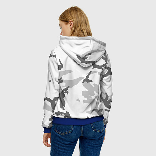 Женская толстовка Еж танкист 23 февраля / 3D-Синий – фото 4