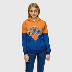 Толстовка-худи женская Нью-Йорк Никс НБА, цвет: 3D-синий — фото 2