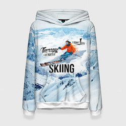 Женская толстовка Горные лыжи спуск