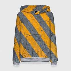Женская толстовка Желтые полосы на бетоне