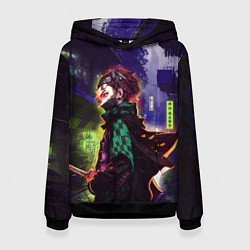 Женская толстовка Клинок, рассекающий демонов - Киберпанк