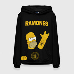 Женская толстовка Ramones Гомер Симпсон рокер