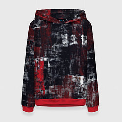 Женская толстовка Абстракт красный на чёрном