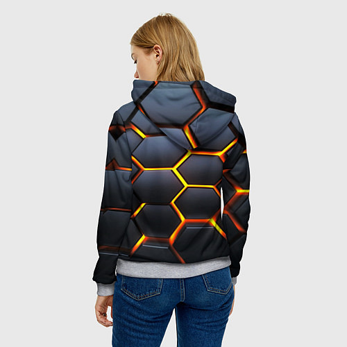 Женская толстовка Плиты брони / 3D-Меланж – фото 4