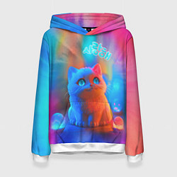 Женская толстовка Милый котенок - тай-дай