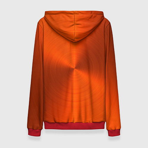Женская толстовка Оранжевый волнообразный дисковый узор / 3D-Красный – фото 2