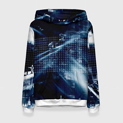 Женская толстовка Тёмно-ледяной фон и бесконечный код