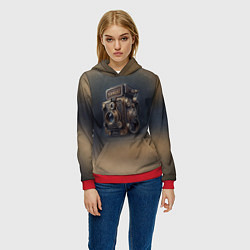 Толстовка-худи женская Странный фотоаппарат, цвет: 3D-красный — фото 2