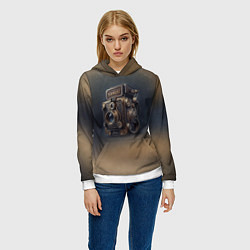 Толстовка-худи женская Странный фотоаппарат, цвет: 3D-белый — фото 2