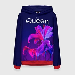 Толстовка-худи женская The Queen Королева и цветы, цвет: 3D-красный