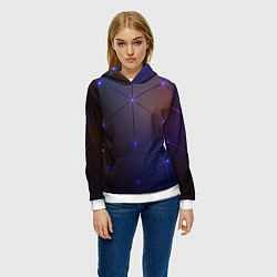 Толстовка-худи женская Неоновая современная броня, цвет: 3D-белый — фото 2