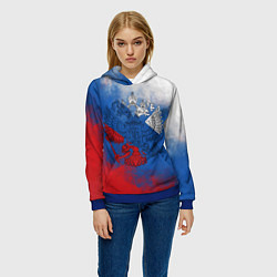 Толстовка-худи женская Триколор градиент, цвет: 3D-синий — фото 2
